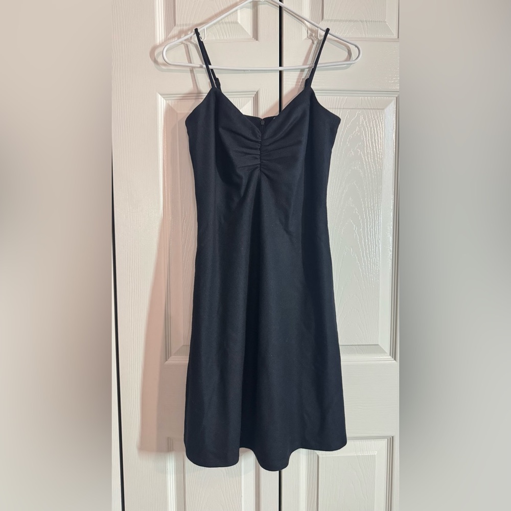 Vince Cozy Ruched Wool Blend Tank Dress - Black - XS - NWT
